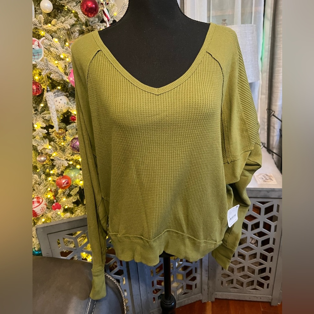 Free People Women’s Long Sleeve Thermal Top, NWT